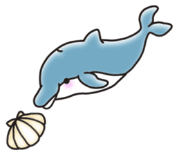 Sticker of a cute dolphin <vol.3> sticker #11389846
