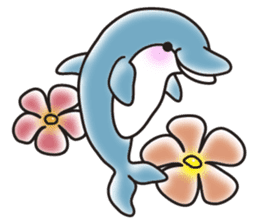Sticker of a cute dolphin <vol.3> sticker #11389855