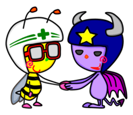 Bee and Devil sticker #11390141