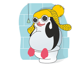 blusterer penguin in hat sticker #11390329