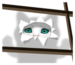 White kitty diary sticker #11391495