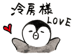 Tired penguin in summer sticker #11391826