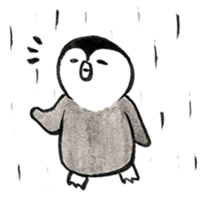 Tired penguin in summer sticker #11391829