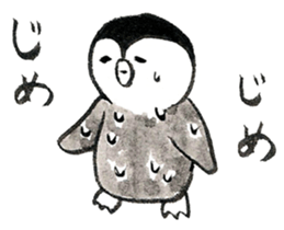 Tired penguin in summer sticker #11391832