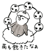 Tired penguin in summer sticker #11391841