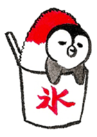 Tired penguin in summer sticker #11391842