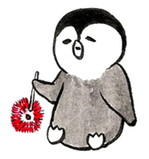 Tired penguin in summer sticker #11391861