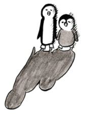 Tired penguin in summer sticker #11391862