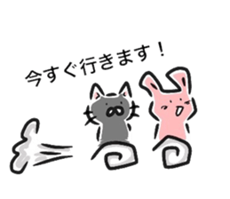 cat and rabbit (Various stamps) sticker #11392263
