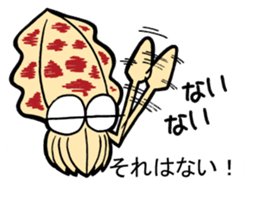 oval squid (aori ika) sticker no.3 sticker #11394691