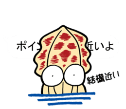 oval squid (aori ika) sticker no.3 sticker #11394696