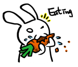 A day in the life of a white rabbit sticker #11395124