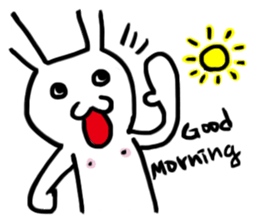 A day in the life of a white rabbit sticker #11395141