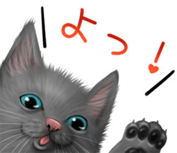 White cat and a black cat and ash cat sticker #11397466