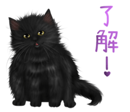 White cat and a black cat and ash cat sticker #11397484