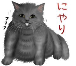 White cat and a black cat and ash cat sticker #11397490