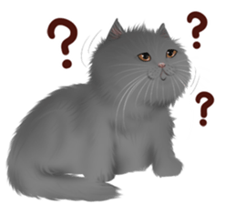 White cat and a black cat and ash cat sticker #11397496