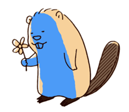 Funny , cute , beaver sticker #11397913