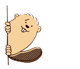 Funny , cute , beaver sticker #11397932