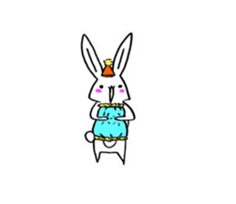 Fun and lovely rabbit us sticker #11400164