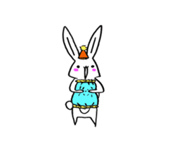 Fun and lovely rabbit us sticker #11400164
