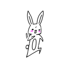 Fun and lovely rabbit us sticker #11400171