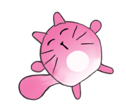 Mischievous Cat In Pink sticker #11400385