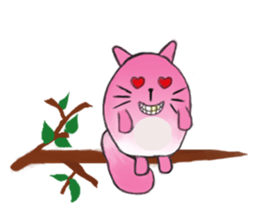 Mischievous Cat In Pink sticker #11400388