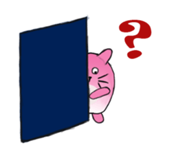 Mischievous Cat In Pink sticker #11400389