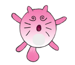 Mischievous Cat In Pink sticker #11400392