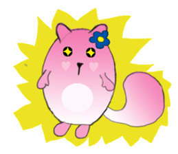 Mischievous Cat In Pink sticker #11400393