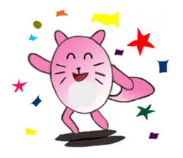 Mischievous Cat In Pink sticker #11400394