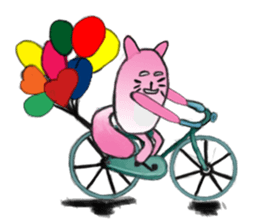 Mischievous Cat In Pink sticker #11400395