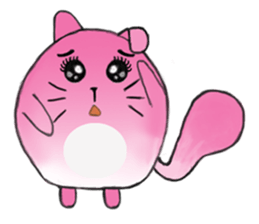 Mischievous Cat In Pink sticker #11400400