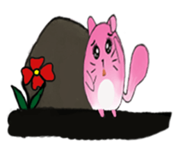 Mischievous Cat In Pink sticker #11400410