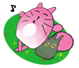 Mischievous Cat In Pink sticker #11400412