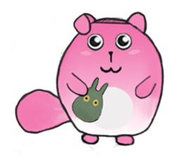 Mischievous Cat In Pink sticker #11400420