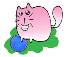 Mischievous Cat In Pink sticker #11400423