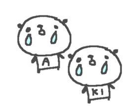 Name Aki cute panda stickers! sticker #11402245