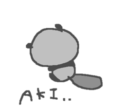 Name Aki cute panda stickers! sticker #11402257