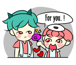 Lovely Bulu-boy and Piku-girl sticker #11402947