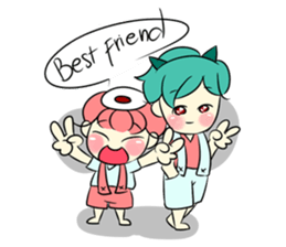 Lovely Bulu-boy and Piku-girl sticker #11402956