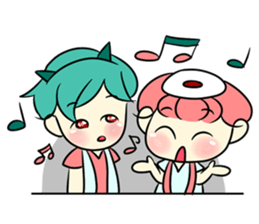 Lovely Bulu-boy and Piku-girl sticker #11402972