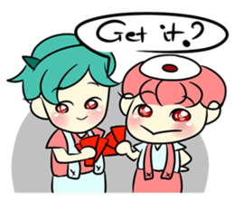 Lovely Bulu-boy and Piku-girl sticker #11402973