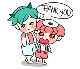 Lovely Bulu-boy and Piku-girl sticker #11402978