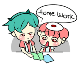 Lovely Bulu-boy and Piku-girl sticker #11402979