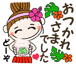 Hawaiian Girl ocyame of honorific Hen 3 sticker #11403500