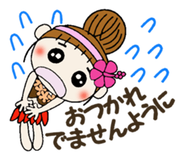 Hawaiian Girl ocyame of honorific Hen 3 sticker #11403501