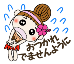 Hawaiian Girl ocyame of honorific Hen 3 sticker #11403501