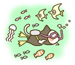 chocotto neko (summer) sticker #11410162